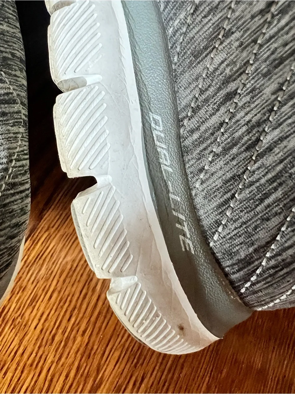 Skechers Wide Fit Memory Foam Women’s Grey Knit Lace-Up Lightweight Sneakers